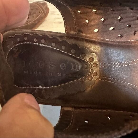 Neosens Brown Leather wedge Size 10 - Picture 9 of 11